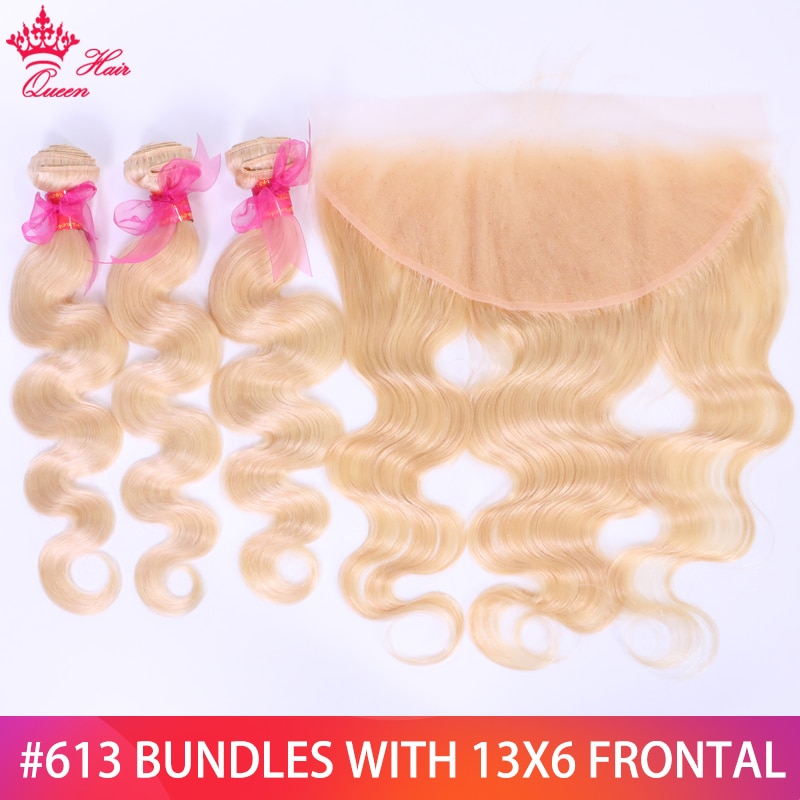 613 Bundles With Frontal Brazilian Body Wave Hair 3..